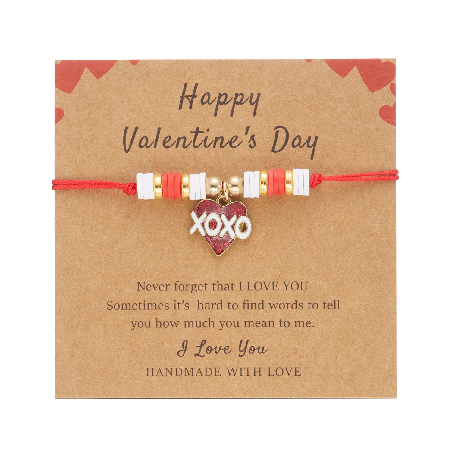 Wholesale Valentine' s Day woven love Clay Bead bracelet