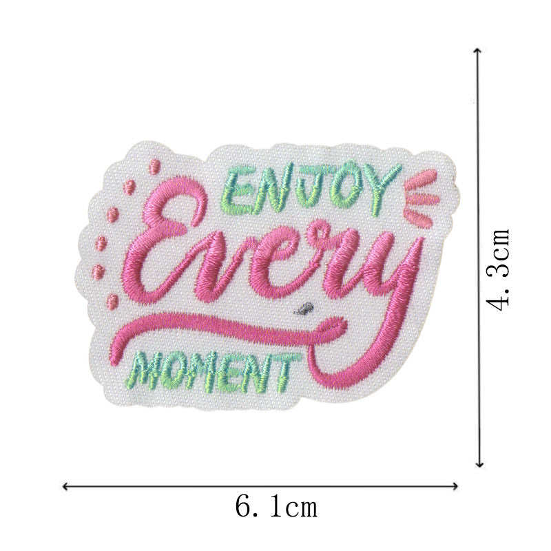 Wholesale Embroidered Inspirational Quote Patches Set 22 Pieces Star Motif Iron On Decorative Fashion Accessory For Coats Gift
