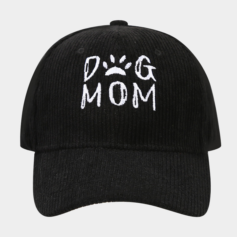 Wholesale DOG MOM Embroidered Corduroy Baseball Caps
