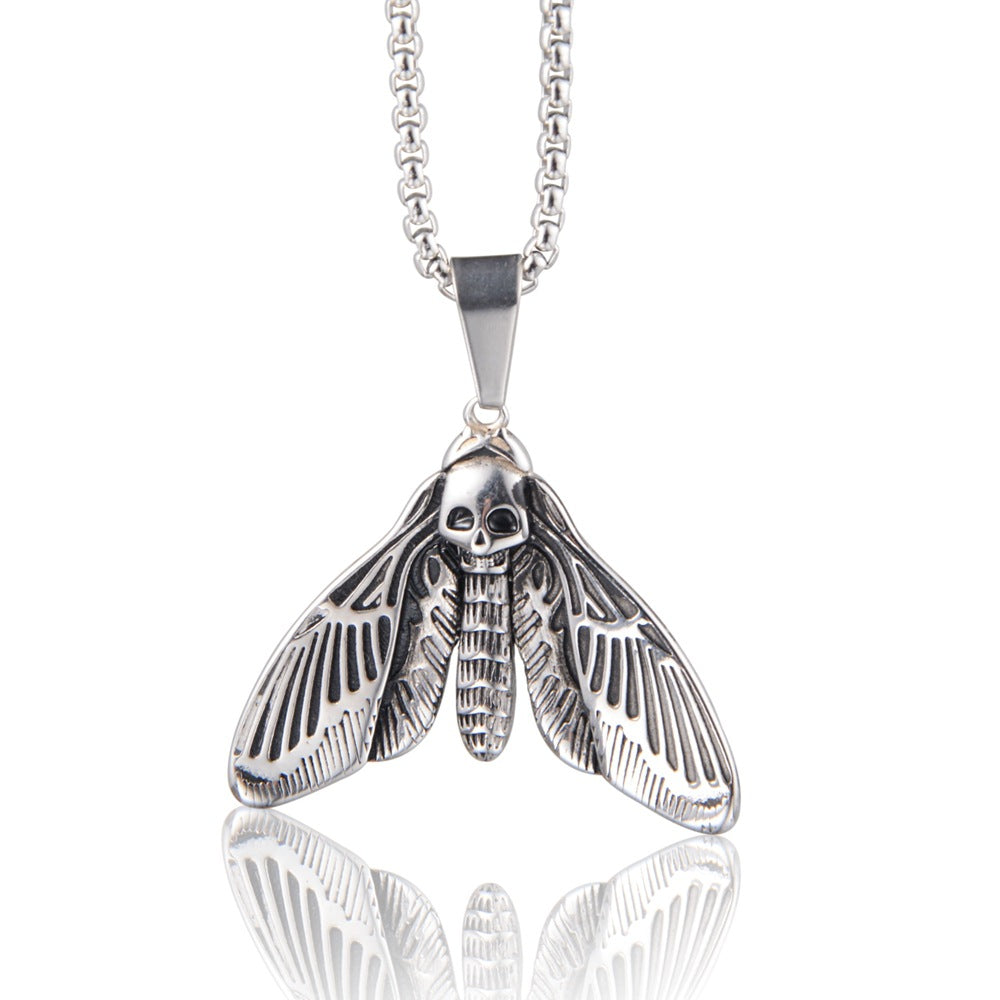 Wholesale Hip Hop Titanium Steel Butterfly Pendant Necklace