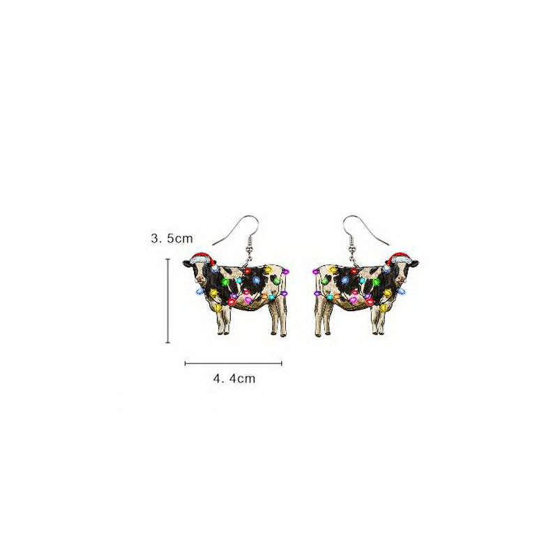 Wholesale Pink  Wooden Drop Earrings Trendy Cartoon Design Fashion Accessory For Party Gift