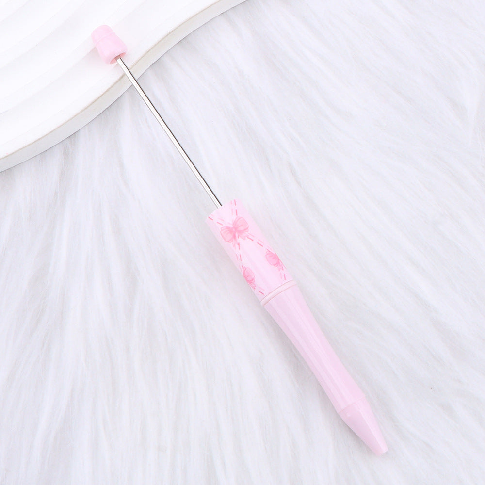 Wholesale New DIY pink bow print beaded pen girly pink