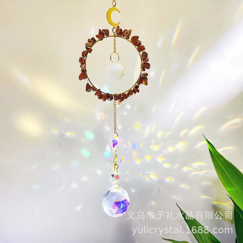 Wholesale Sun Catcher Hollow Natural Crystal Gravel Wind Chime Decorative Pendant