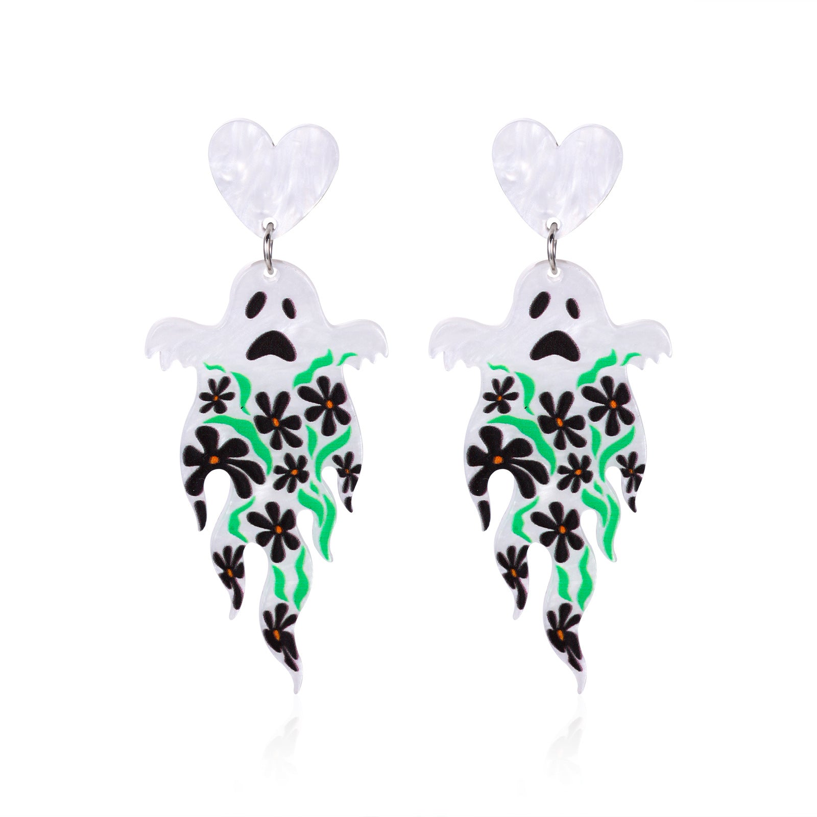 Wholesale  Acrylic Pumpkin Ghost Skull Drop Earrings For Women Party Wear Jewelry Accessory Gift Boutique Resale