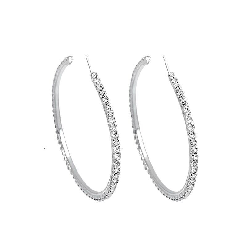 Wholesale Diamond Large Hoop Earrings Exaggerated Earrings