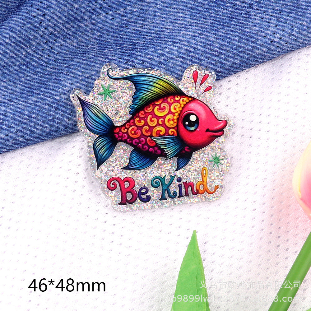 Wholesale 10pcs/ pack Cute Cartoon Character Animal Ornaments Acrylic Pins Cute DIY Accessories