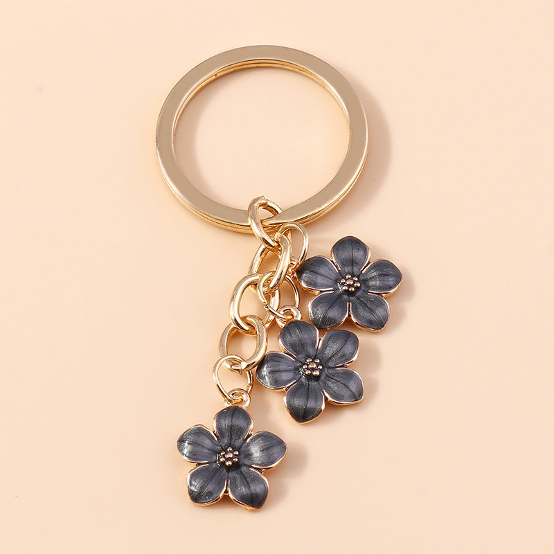Wholesale Cherry Blossom Metal Keychain Flower Handbag Decoration Pendant Accessories