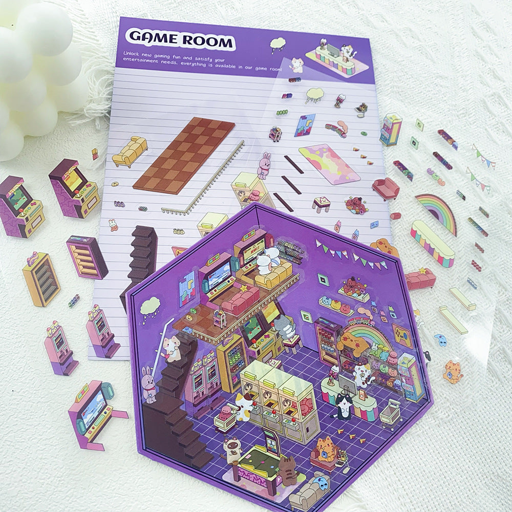 Wholesale Cartoon arcade 3D diy sticker waterproof
