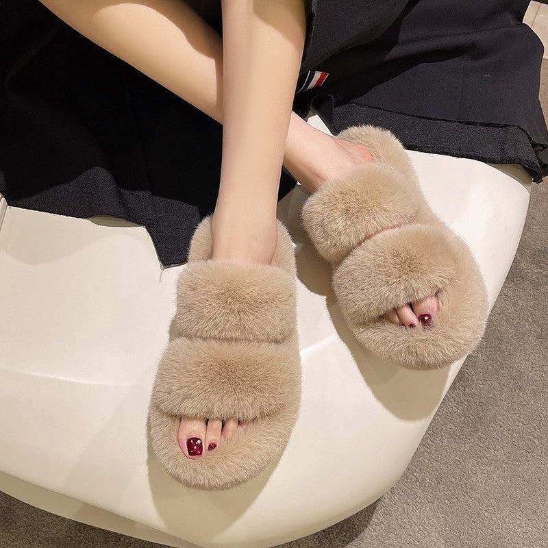 Wholesale Women's plush shoes slippers New thick bottom cotton slippers