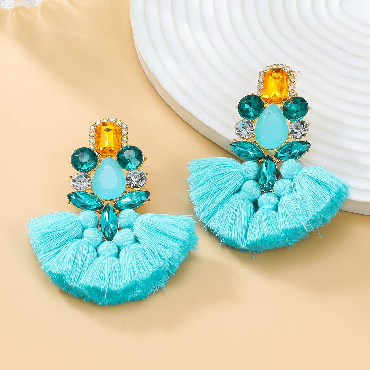 Wholesale Tassel Exaggerated Boho Style Earrings