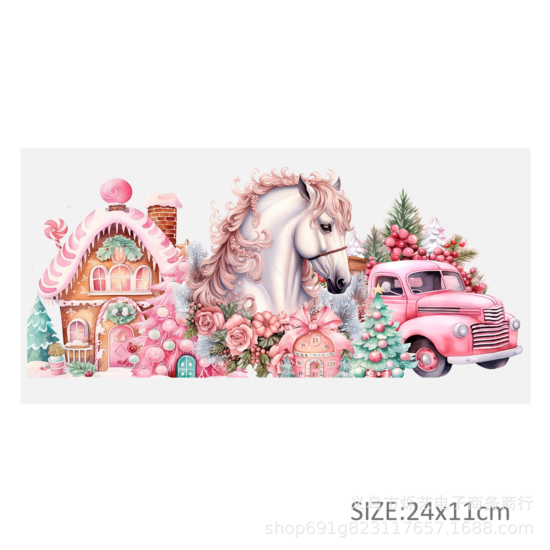 Wholesale Cute Animal Christmas Pink 16oz Cup UV DTF Wraps