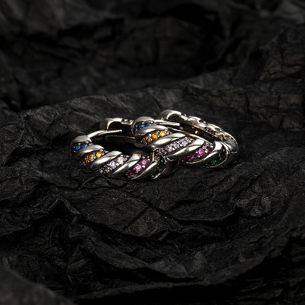 Wholesale Rainbow Zircon Copper Earrings