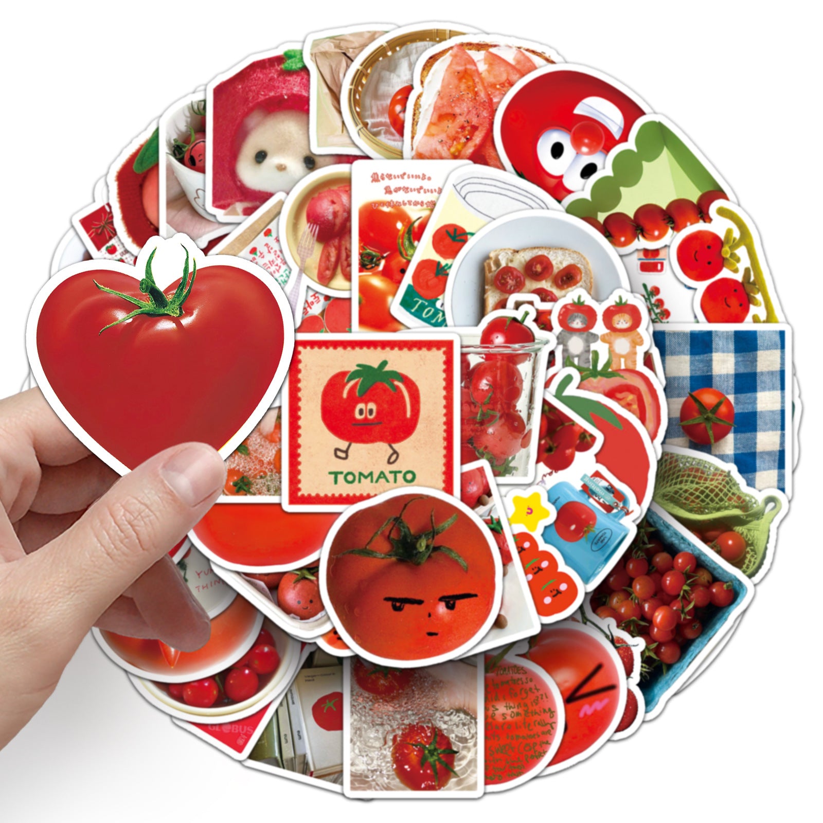 Wholesale 50 Red Cartoon Lucky Little Tomato Doodle Stickers