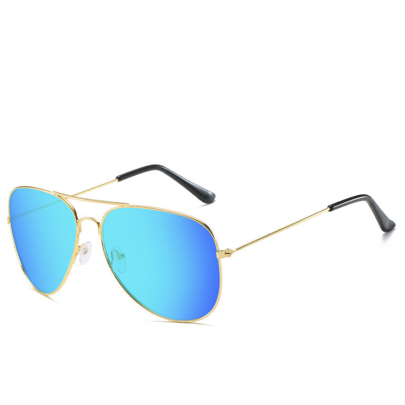 Wholesale Colored reflective metal sunglasses for men and women retro frog glasses