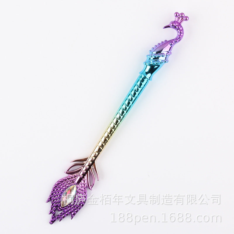 Wholesale 10pcs Cute Peacock UV Gradient Color Polly Colorful and Neutral Pen