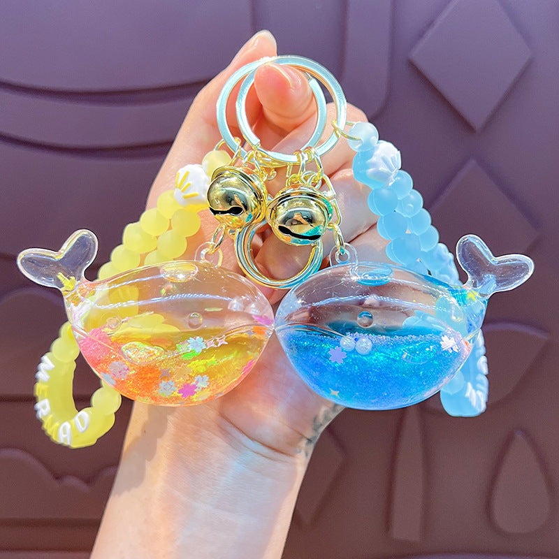 Wholesale Oil-filled Colorful Whale Keychain