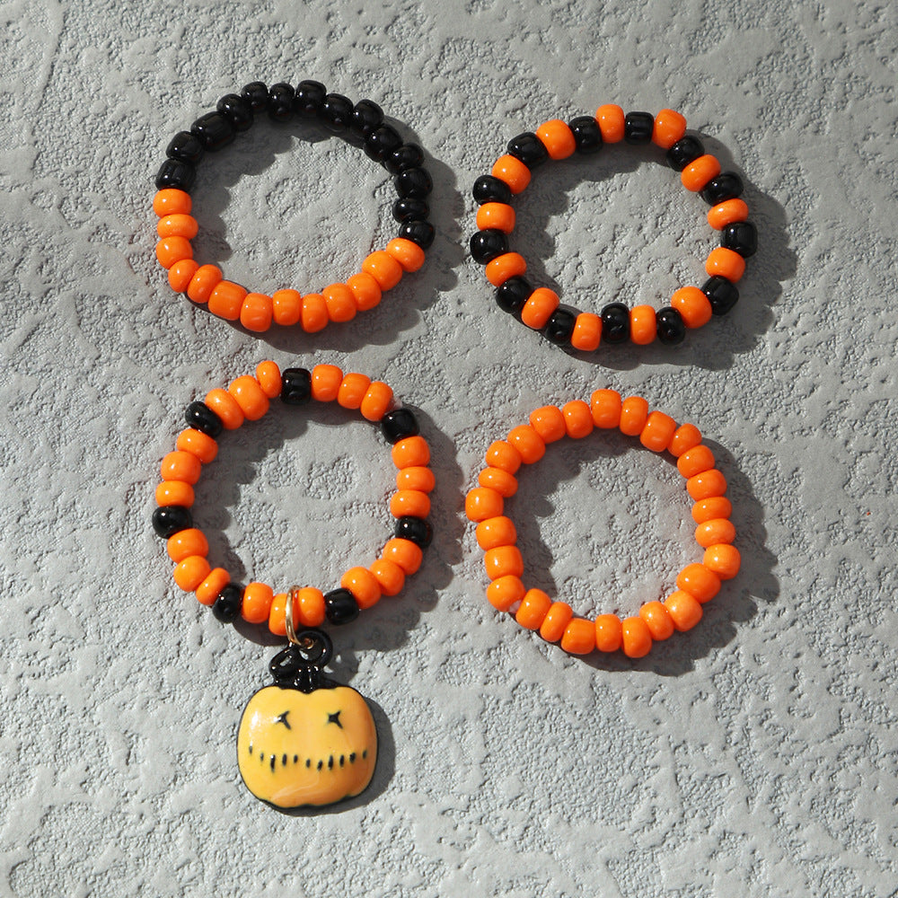 Wholesale Rice Ball Set Pumpkin Pendant Halloween Ring