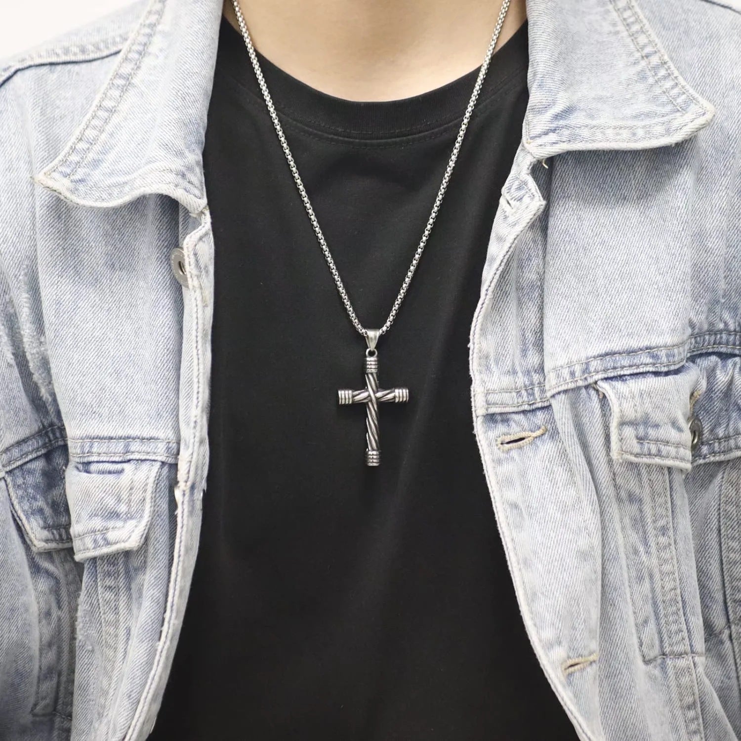 Wholesale Stainless Steel Twisted Punk Necklace