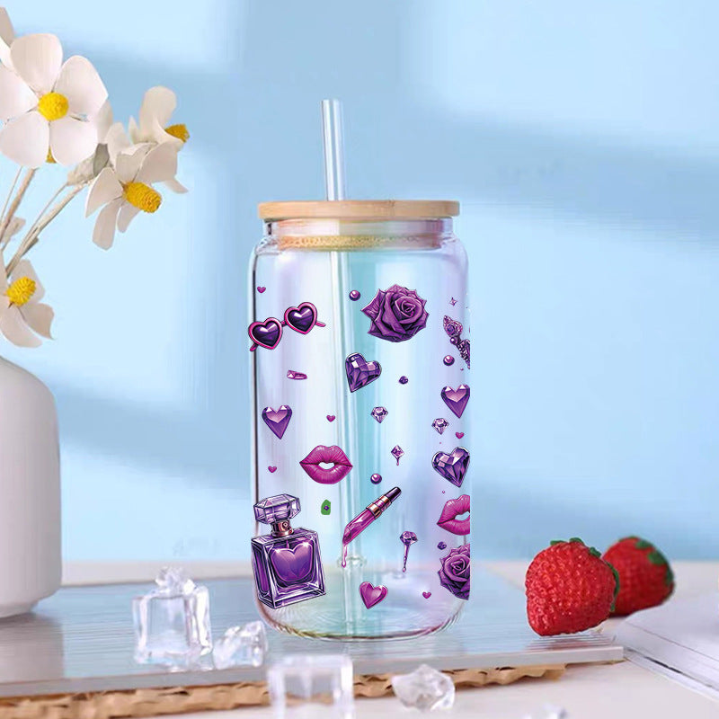 Wholesale Pink cosmetics shoes Mother's Day 16oz Cup UV DTF Wraps