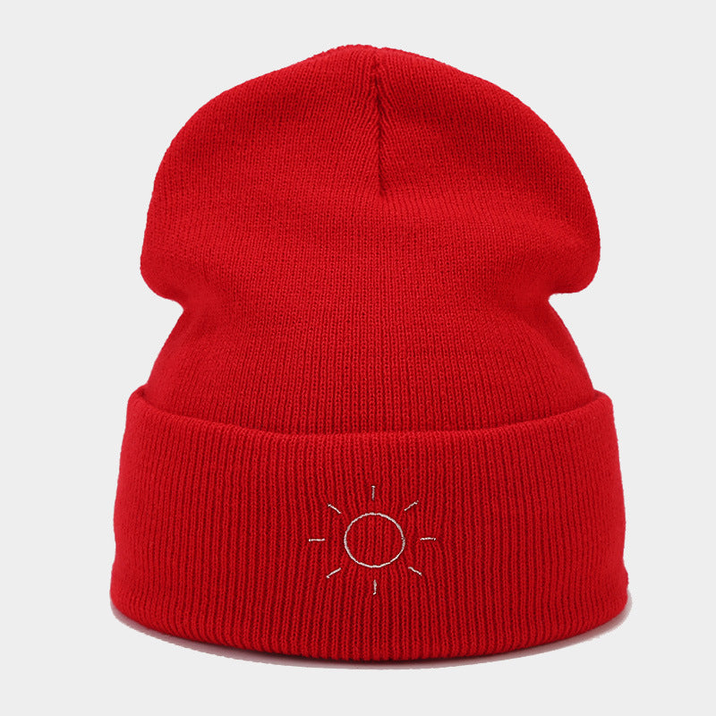Wholesale Winter Hat Simple Sun Embroidered Woolen Hat Knitted Hat