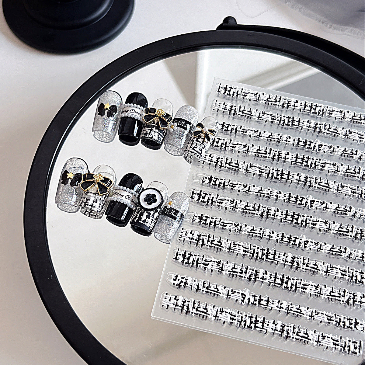 Wholesale Small fragrant style plaid nail art stickers