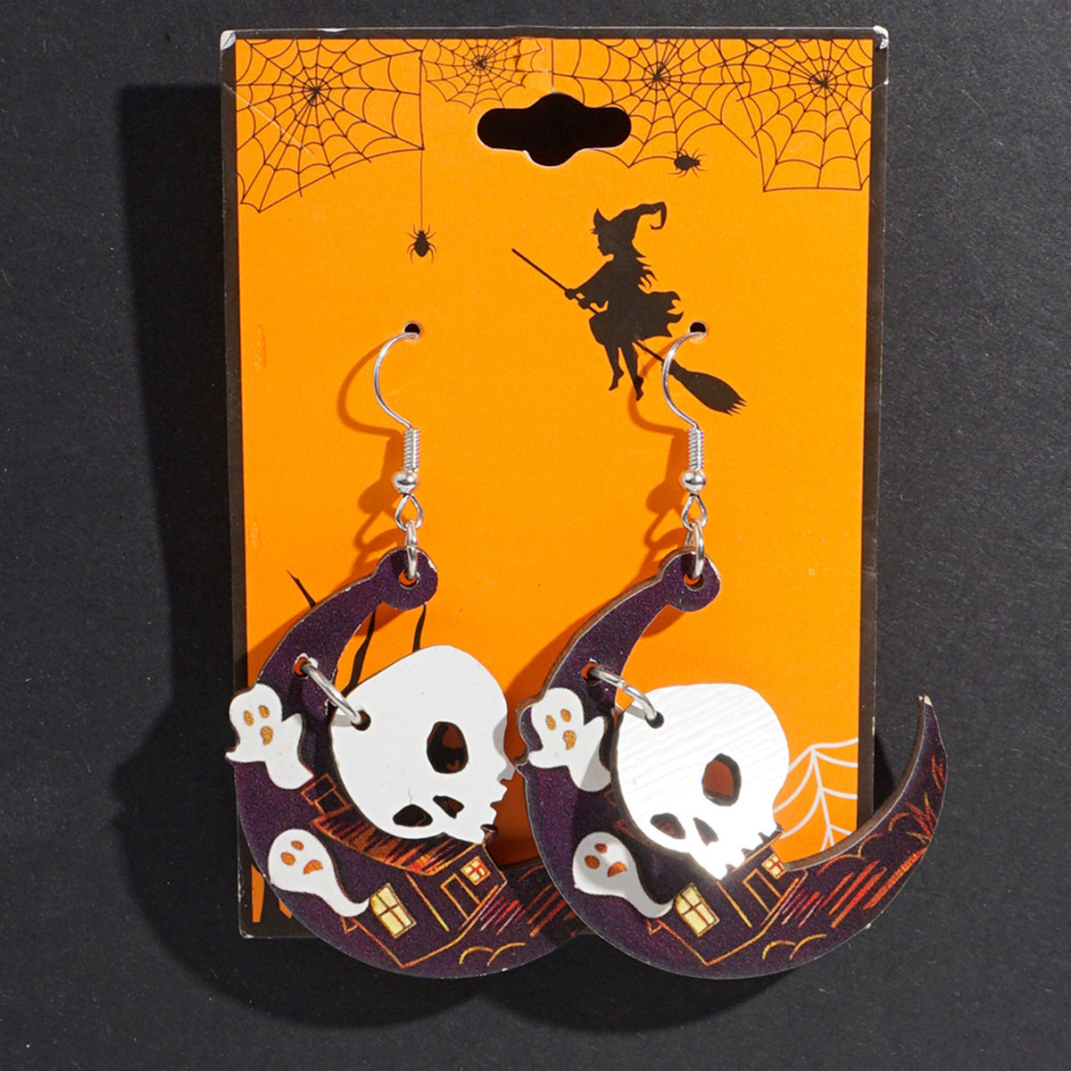 Wholesale  Ghost Pumpkin Skull Wooden Earrings