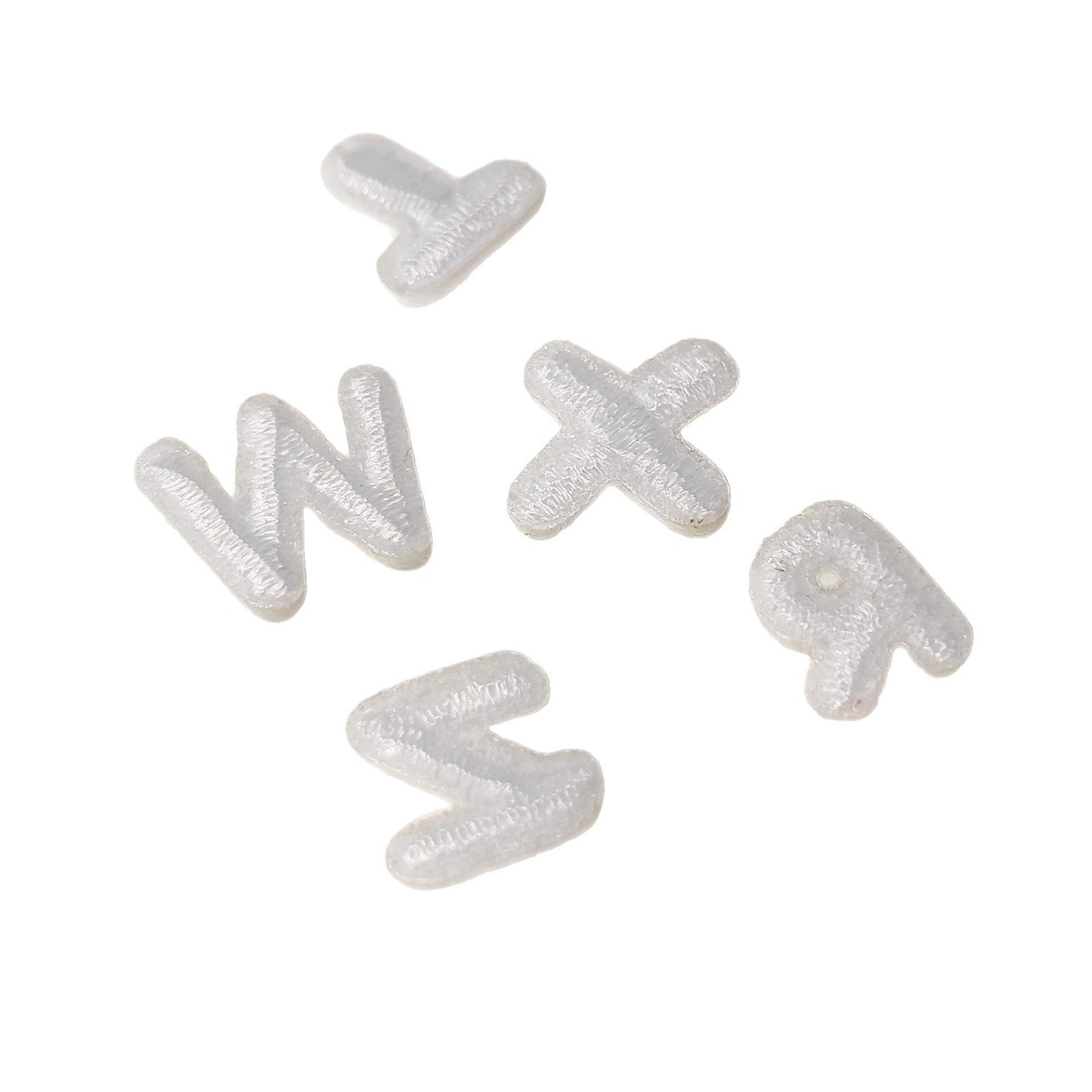 Wholesale 10pcs 1cm mini white alphabet 26 letters embroidered cloth patch