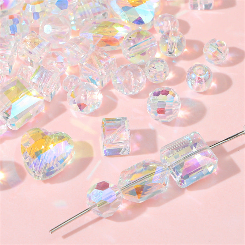 Wholesale Transparent AB Colored Peach Heart Pointed Bead Cut Bead Glass Crystal Bead