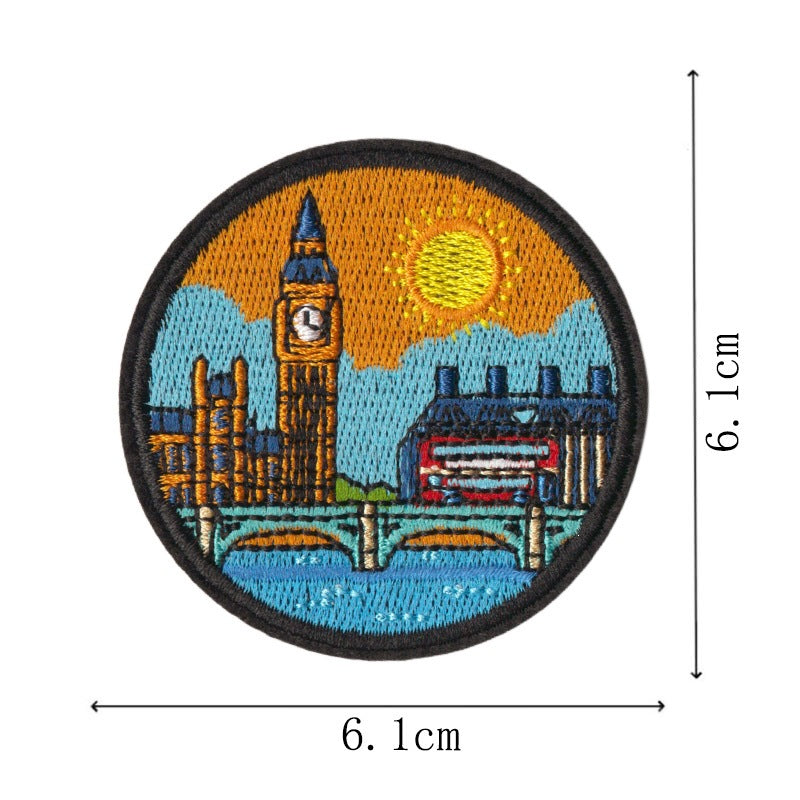 Wholesale World City Landmark Iron On Patch Set Chic DIY Travel Decorative Patches For ets Backpacks Handbags Scrapbooking Casual Craft Supply