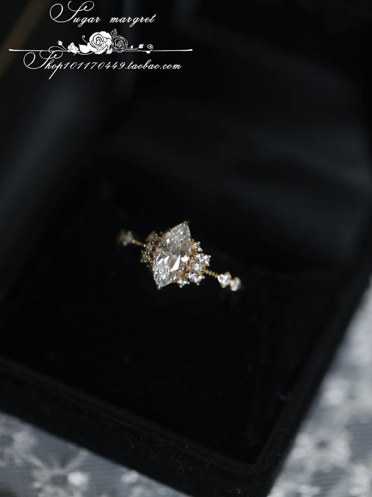 Wholesale Dream Wedding March Horse Eye High Carbon Diamond Ring