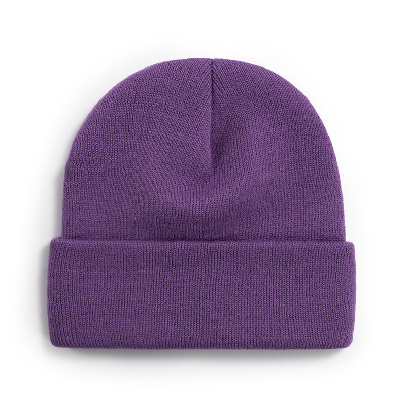 Wholesale All-match Solid Color Wool Knitted Hat