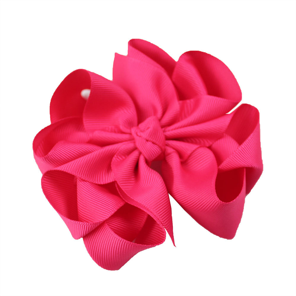 Wholesale 5pcs Simple Solid Color Flower Bow Boutique Bubble Flower Hairpin