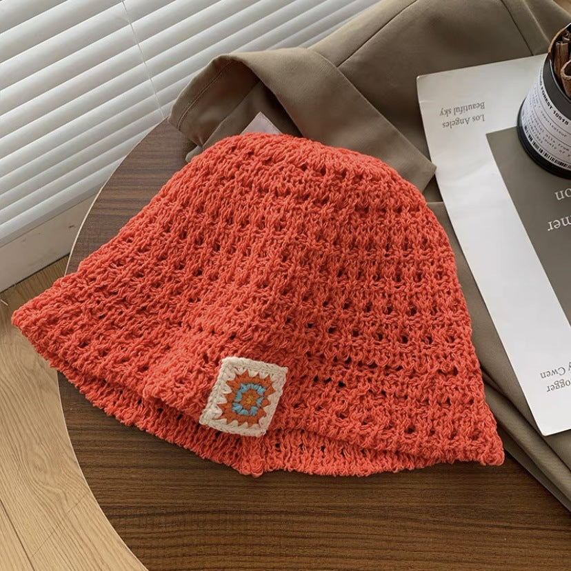 Wholesale Hook Flower Woven Hollow Pastoral Style Bucket Hat