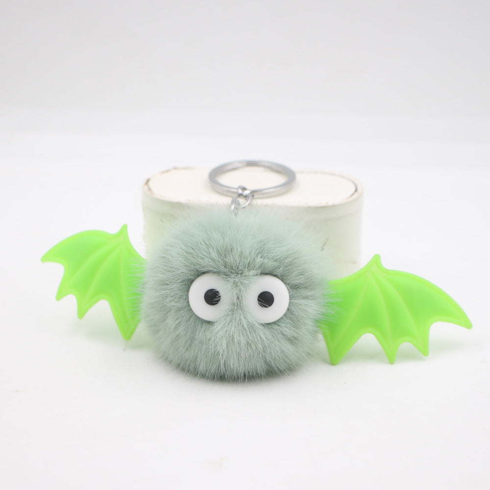 Wholesale Stylish  Black Bat Keychain Pendant Cute Plush Devil Design With Wings Zinc Alloy Hardware Bag Charm And Car Accessory