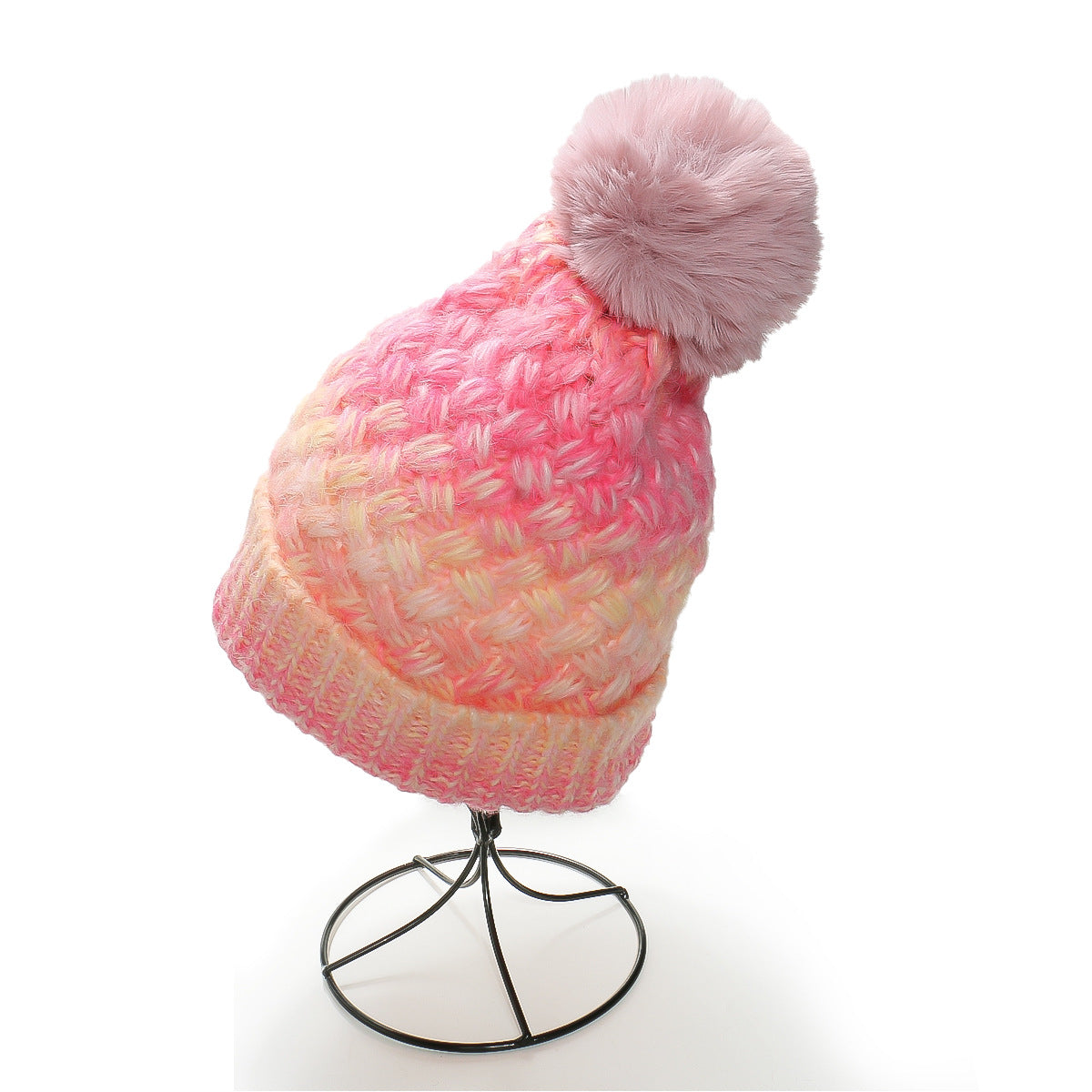 Wholesale Autumn and Winter New Warm Fur Balls with Fleece Thickened Ear Protection Caps and Beanie Hats