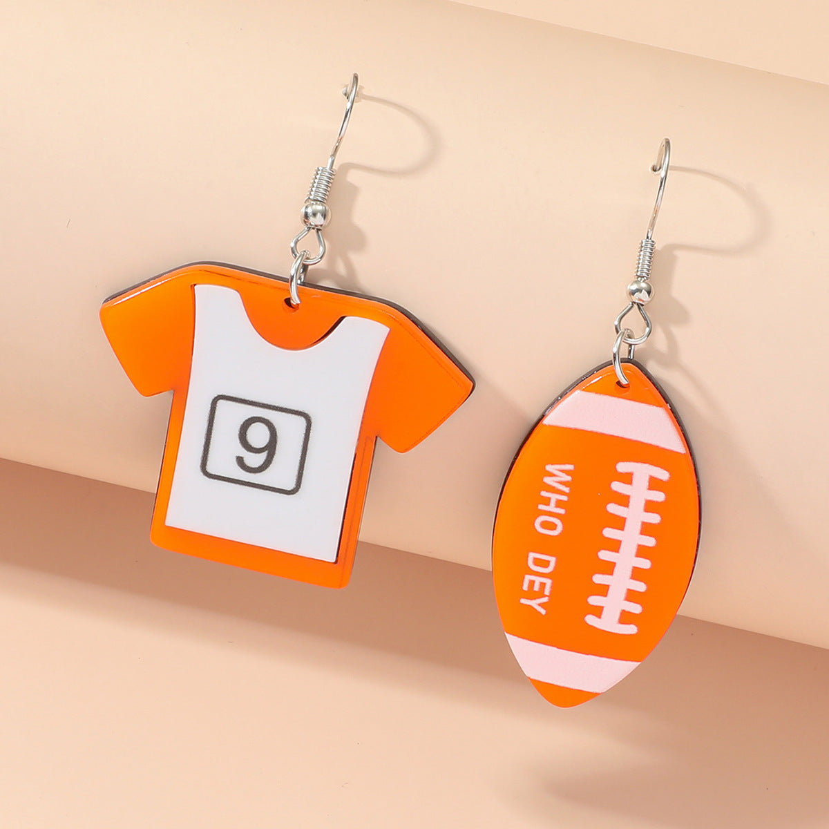 Wholesale Sports Rugby Acrylic Football Earrings