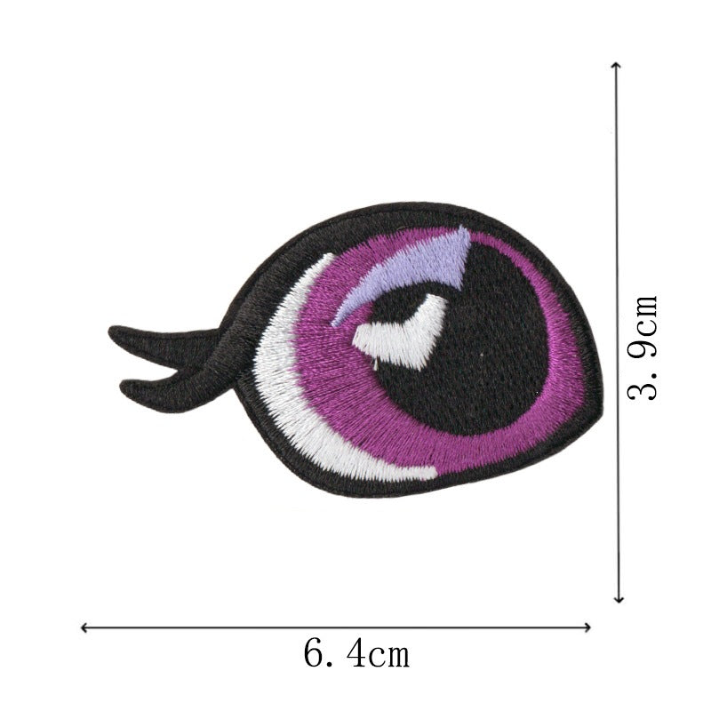 Wholesale Embroidered Cartoon Eye Patches Iron On DIY Decorative Accent For Towels Clothing Craft Supply