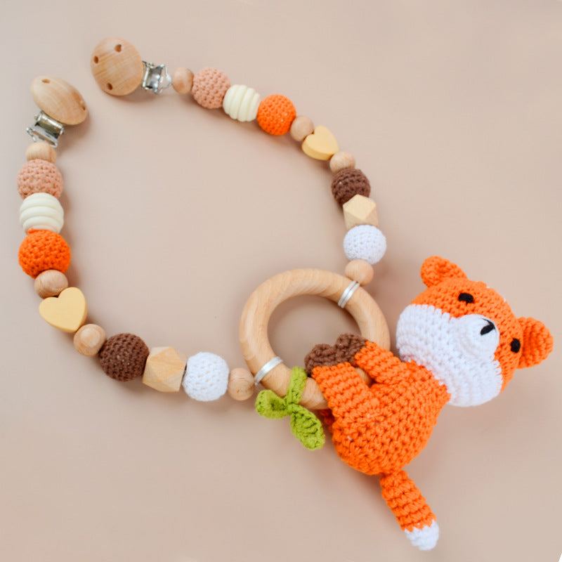 Wholesale Rattle Baby Knitted Wool Animal Doll Can Chew Crochet Pendant