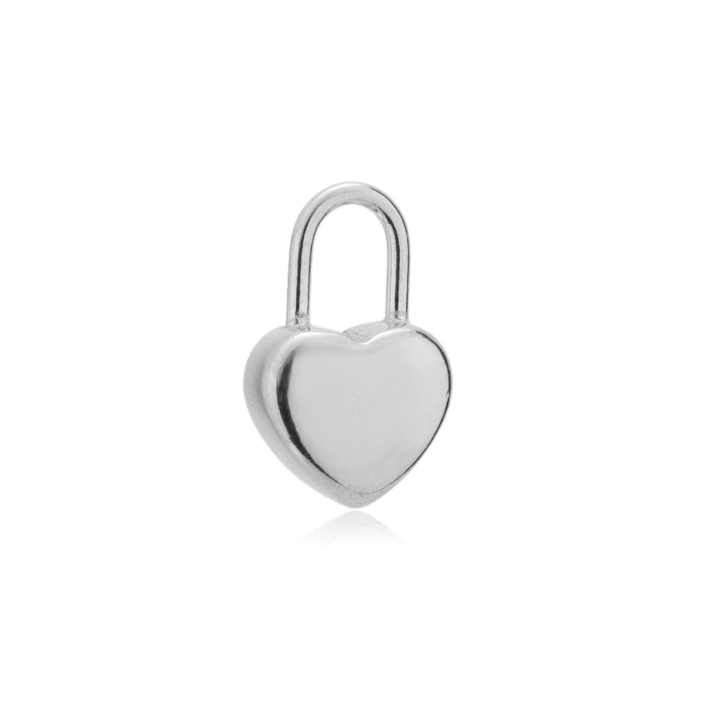 Wholesale 5PCS/PACK Stainless Steel Hollow Heart Key Padlock Small Pendant DIY Jewelry Accessories