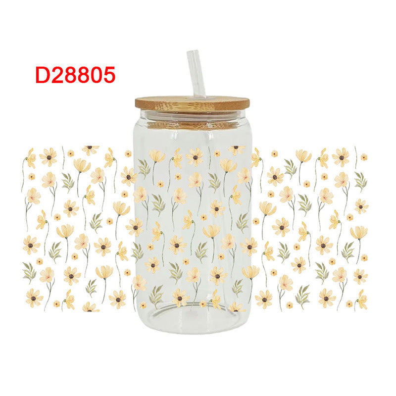 Wholesale Colorful and Diverse Flowers 16oz Cup UV DTF Wraps