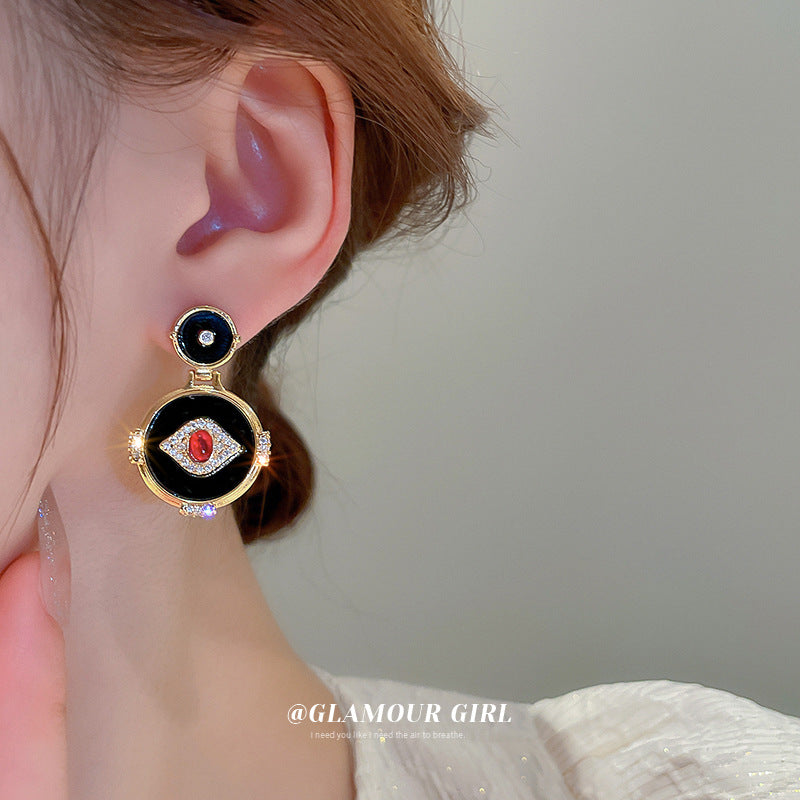 Wholesale Eye Round Alloy Earrings