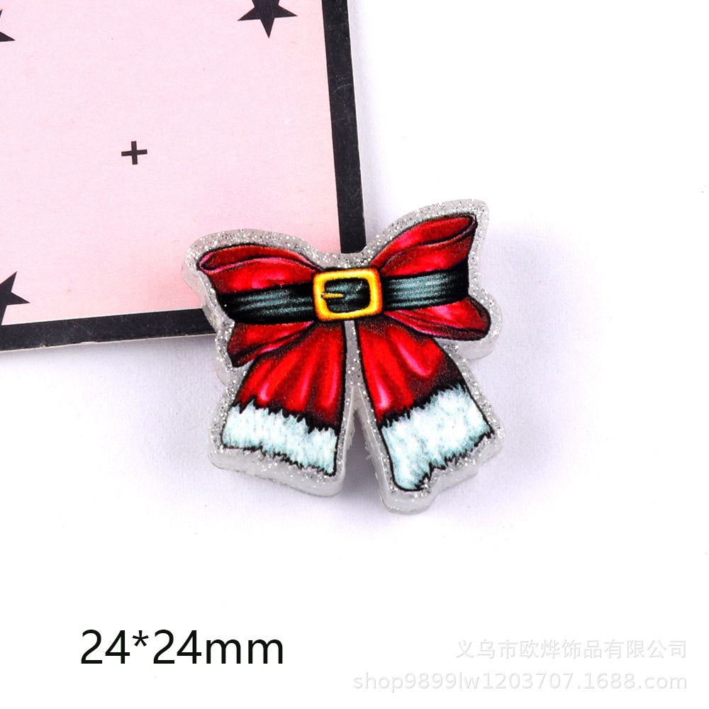 Wholesale 10pcs Straight Hole Medical Bow DIY Acrylic Handmade Beads