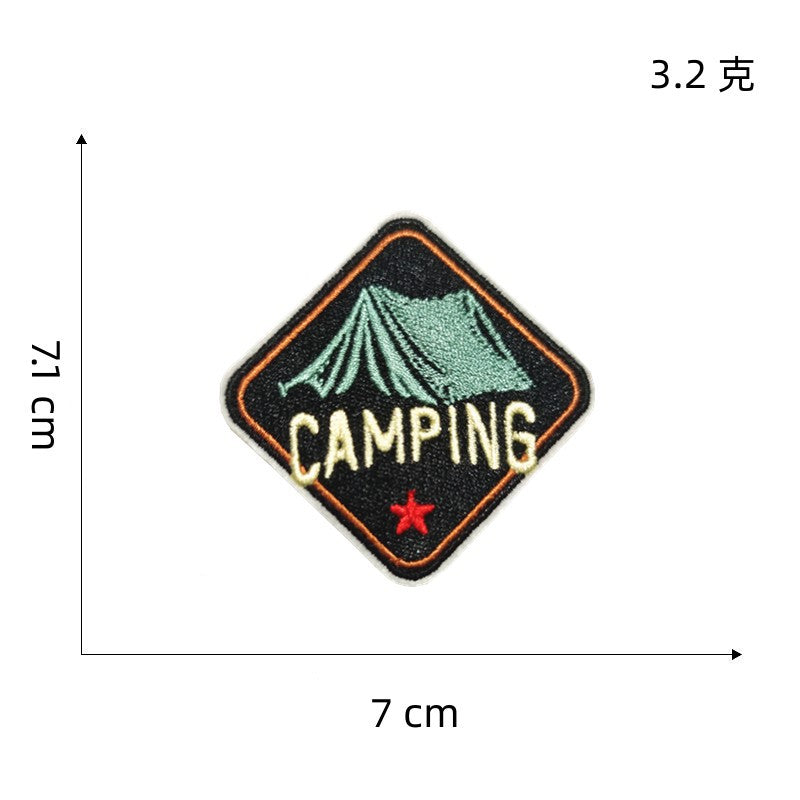 Wholesale Bear cloth outdoor colorful scenery hiking embroidery DIY Patches