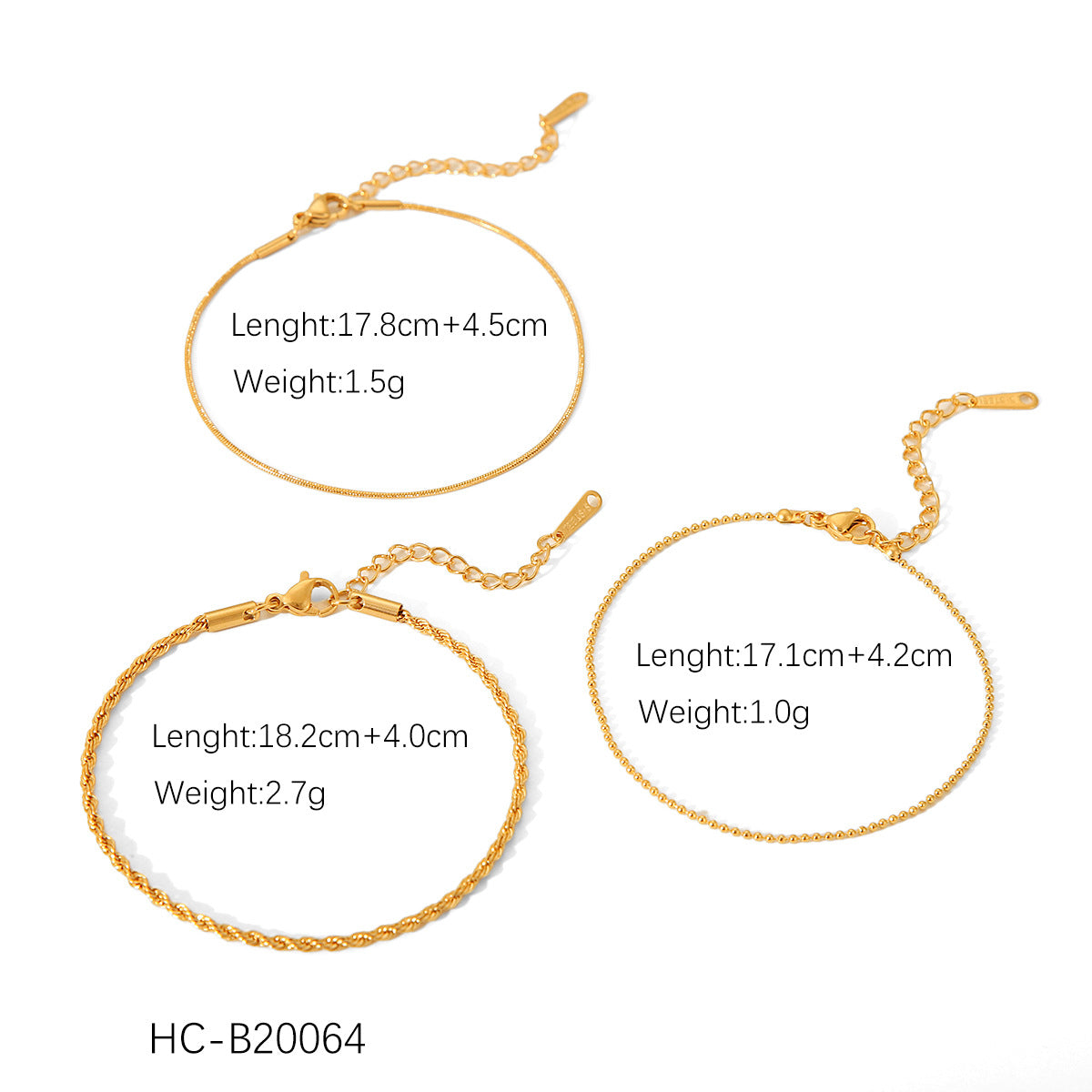 Wholesale Hot Selling 18K Gold Plated Bracelet Stainless Steel Bracelet Female INS Style Fashion Ball Ball Chain Handmade Chain Jewelry