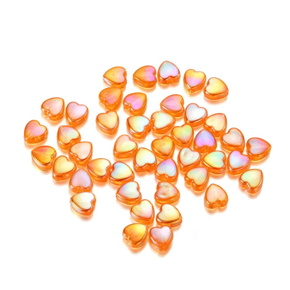 Wholesale 100pcs/pack Acrylic Colorful Love Heart Glossy Beads