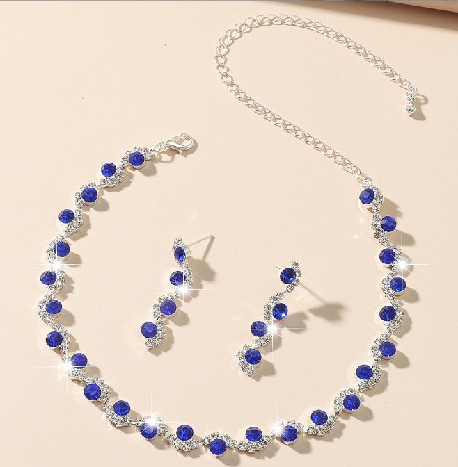 Wholesale Colorful Rhinestone Necklace Clavicle Chain  Alloy Choker