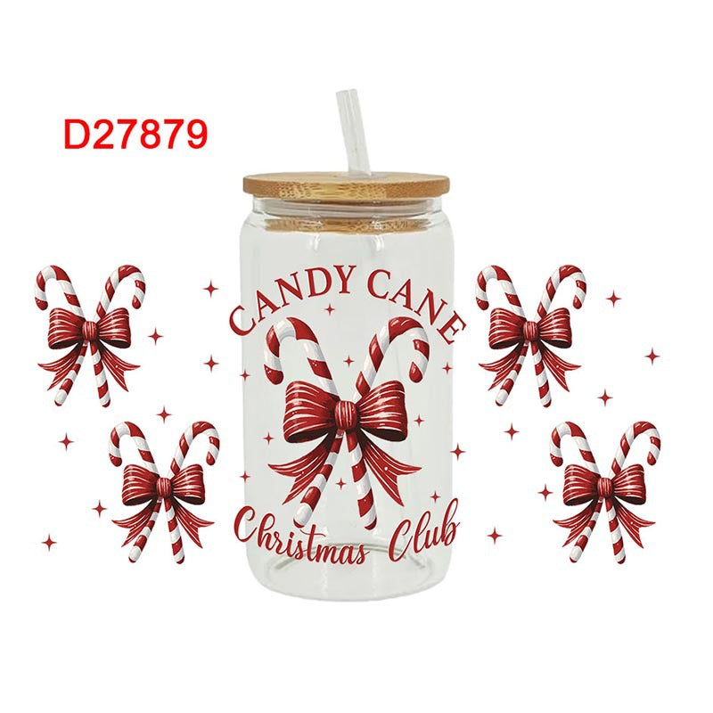 Wholesale Red Christmas Cartoon Series  16oz Cup UV DTF Wraps