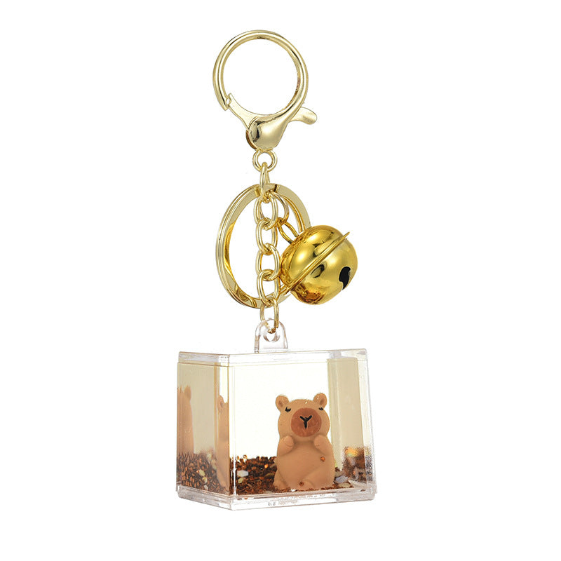 Wholesale Acrylic Creative Capybara Sand Bottle Keychain