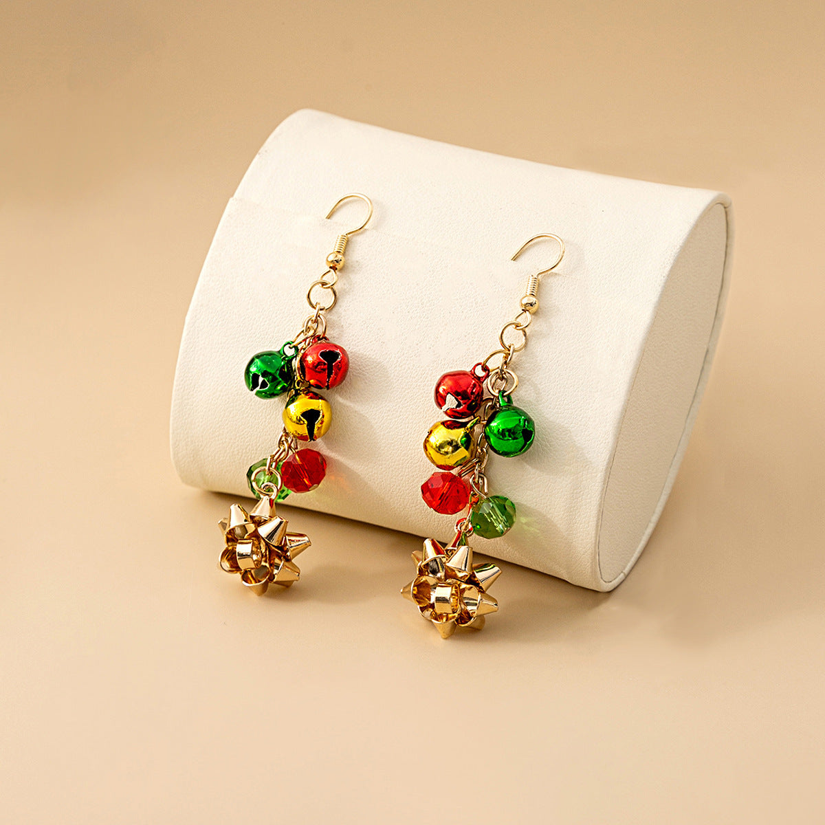 Wholesale Christmas Red Green Flower Earrings