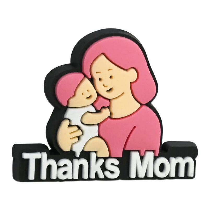 Wholesale Random 100pcs Mother's Day themed DIY pen accessories soft rubber beads